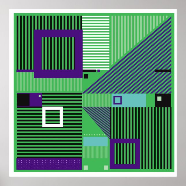 Poster Padrão de estilo de moda do memphis de última gera (Frente)