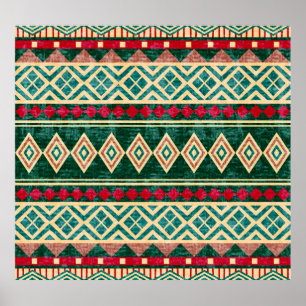 Poster Padrão de Estilo Geométrico Africano abstrato