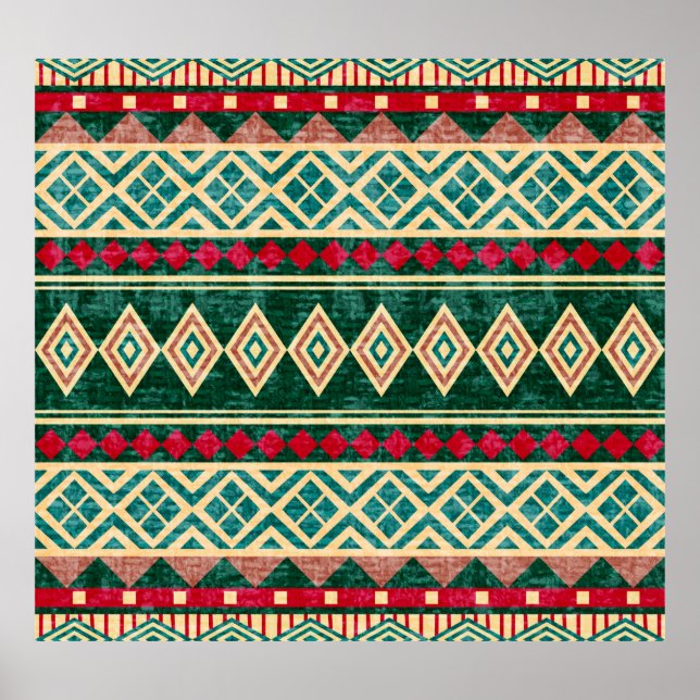 Poster Padrão de Estilo Geométrico Africano abstrato (Frente)
