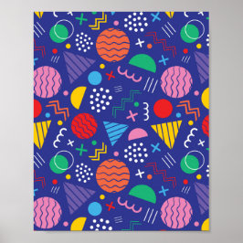 Poster Padrão de estilo Memphis