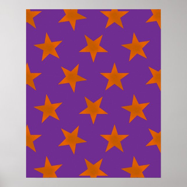 Poster Padrão de Estrelas Douradas 3 (Frente)