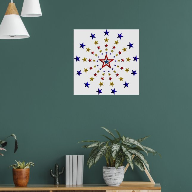 Póster Padrão de Estrelas Patrióticas (Sala de Estar 1)