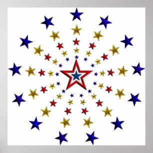 Póster Padrão de Estrelas Patrióticas