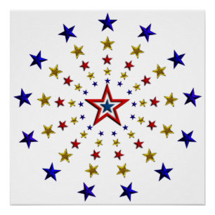 Póster Padrão de Estrelas Patrióticas 20x20