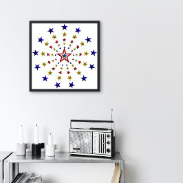 Poster Padrão de Estrelas Patrióticas Pequeno