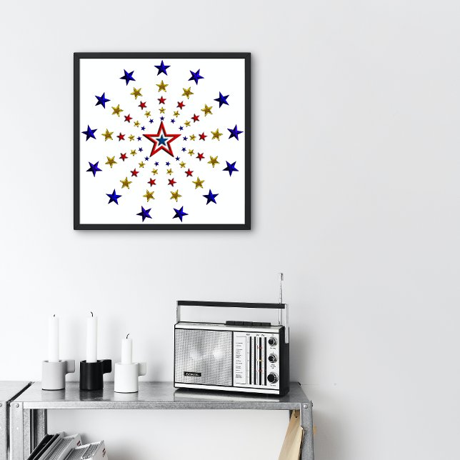 Poster Padrão de Estrelas Patrióticas Pequeno (Criador carregado)