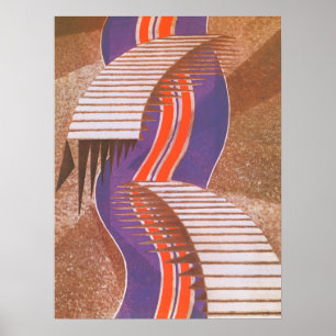 Poster Padrão de Etapa da Escada do Pochoir Stair Art De