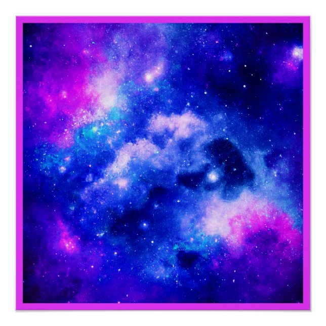 Póster Padrão de exploração de nebulosa vibrante (Frente)