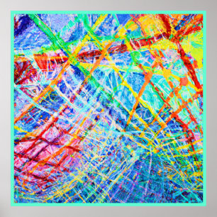 Poster Padrão de explosão de cor de Abstrato vibrante
