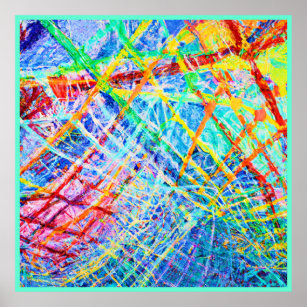 Poster Padrão de explosão de cor de Abstrato vibrante