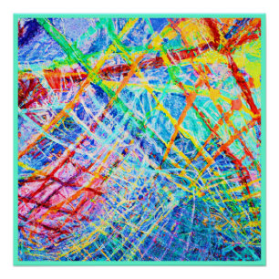 Póster Padrão de explosão de cor de Abstrato vibrante