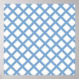 Poster Padrão de Faixa de Diamante do Harlequin Branco Az