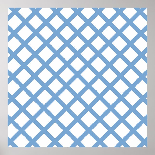 Poster Padrão de Faixa de Diamante do Harlequin Branco Az (Frente)