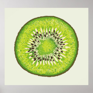 Poster Padrão de fatia de kiwi de safena.