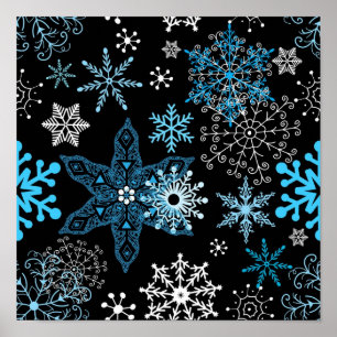 Poster Padrão de flocos de neve
