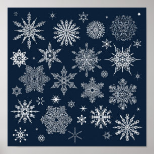 Poster Padrão de flocos de neve