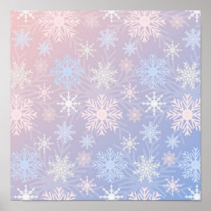 Poster Padrão de flocos de neve