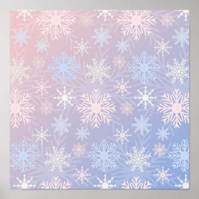 Poster Padrão de flocos de neve (Frente)