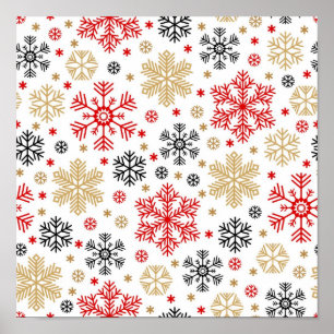 Poster Padrão de flocos de neve