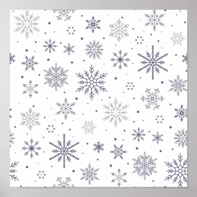 Poster Padrão de flocos de neve (Frente)