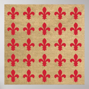 Póster Padrão de Flor de Lys de Moods de Parisiense Verme