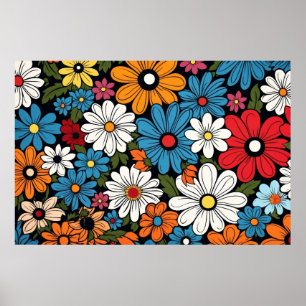 Poster Padrão de flor de margarida