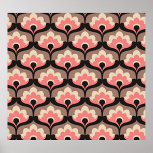 Poster Padrão De Flor Floral Sem Vintagem