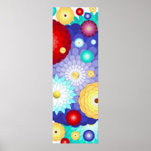 Poster Padrão de Flor Multicolorido do Art Decor