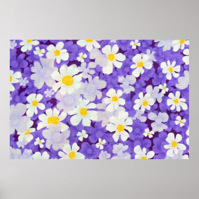 Poster Padrão de flor vintage contínuo abstrato (Frente)