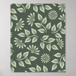 Poster Padrão de Flores de Mola