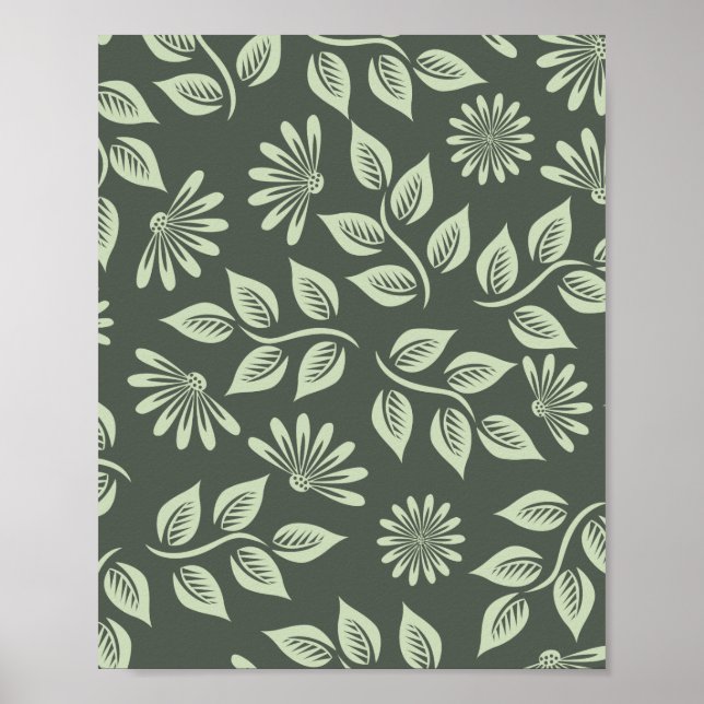 Poster Padrão de Flores de Mola (Frente)