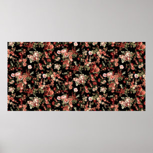 Poster Padrão de flores. Fundo floral sem costura. 