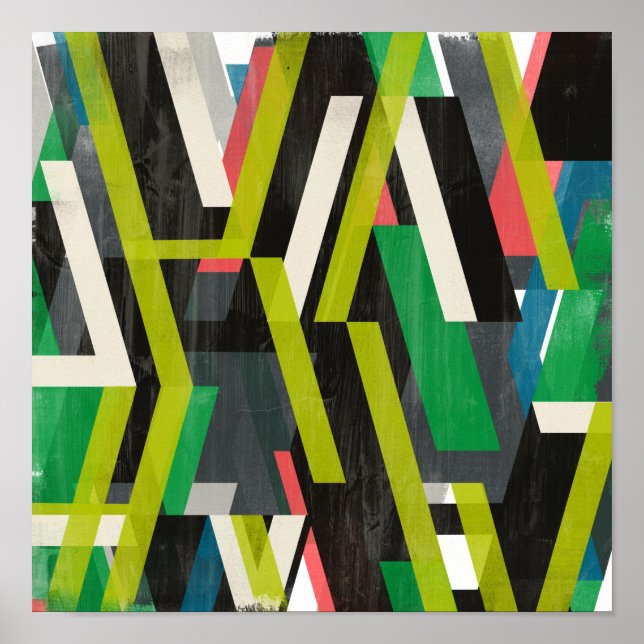 Poster Padrão de Fluxo de Slipstream Diagonal (Frente)