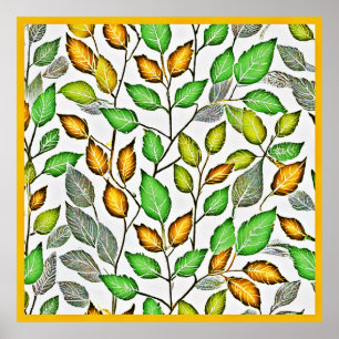 Poster Padrão de Folhas de Vivid Chic