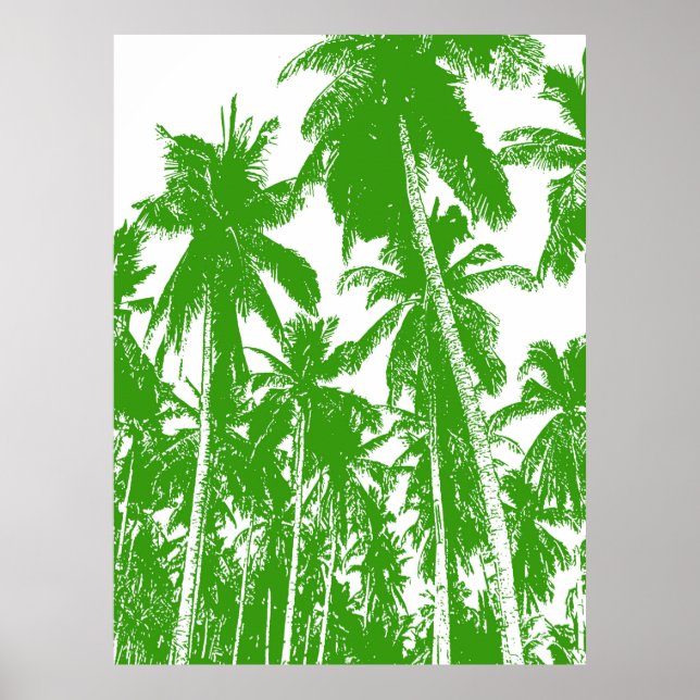 Poster Padrão de folhas. Palmeiras tropicais (Frente)