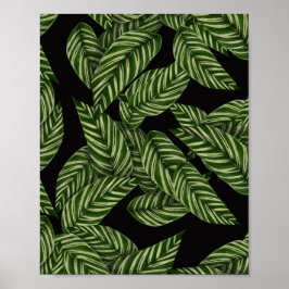 Poster Padrão de Folhas Tropicais