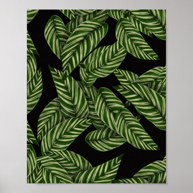 Poster Padrão de Folhas Tropicais (Frente)
