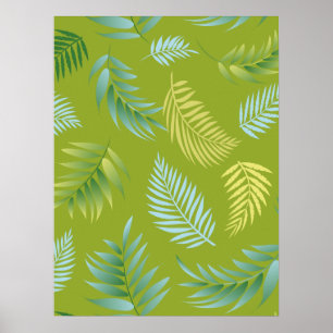 Poster Padrão de Folhas Tropicais 16
