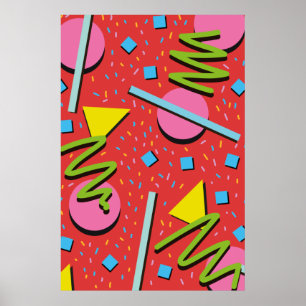 Poster Padrão de formas 90s