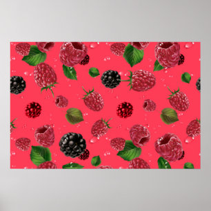 Poster Padrão de Framboesa