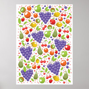 Poster Padrão de Fruta cúbica