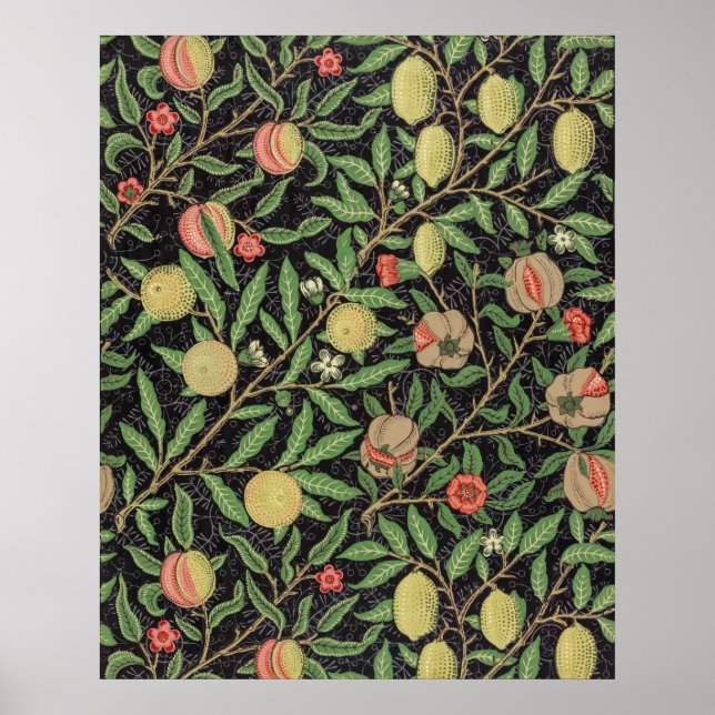 Poster Padrão de Fruta de William Morris (1862) (Frente)