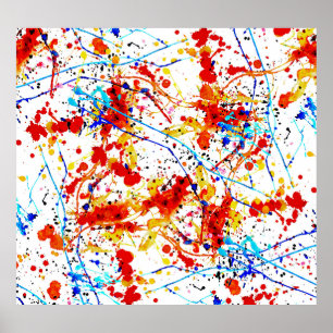 Poster Padrão de Fundo Branco das Manchas de Aquarela