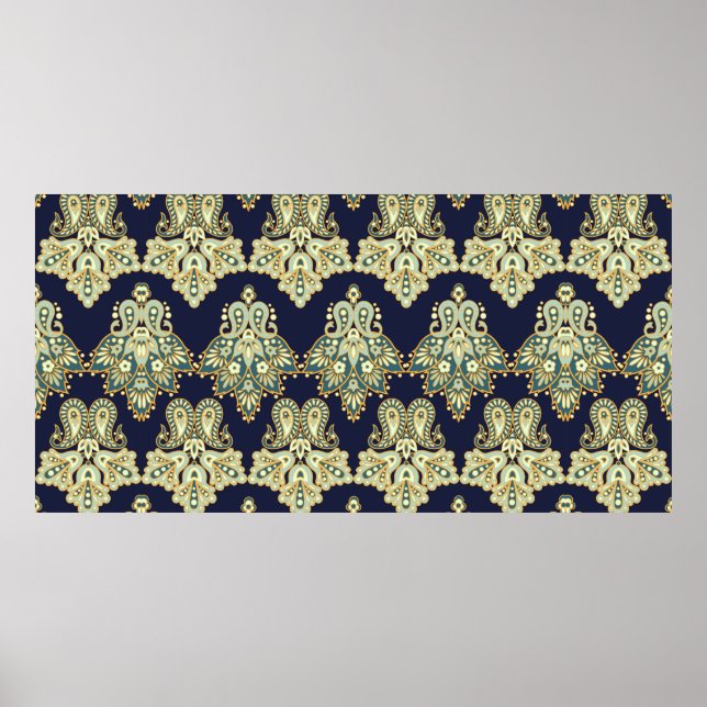 Poster padrão de fundo digital de aquarela em texturas (Frente)