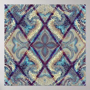 Poster Padrão de fundo sem costura. Padrão artístico mosa