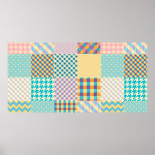 Poster Padrão de fundo sem costura. Pata de plástico têxt