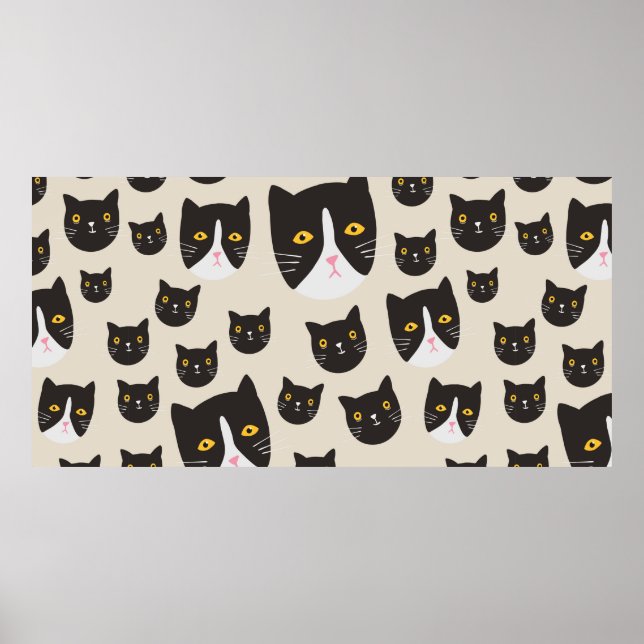 Poster padrão de gato contínuo/ (Frente)