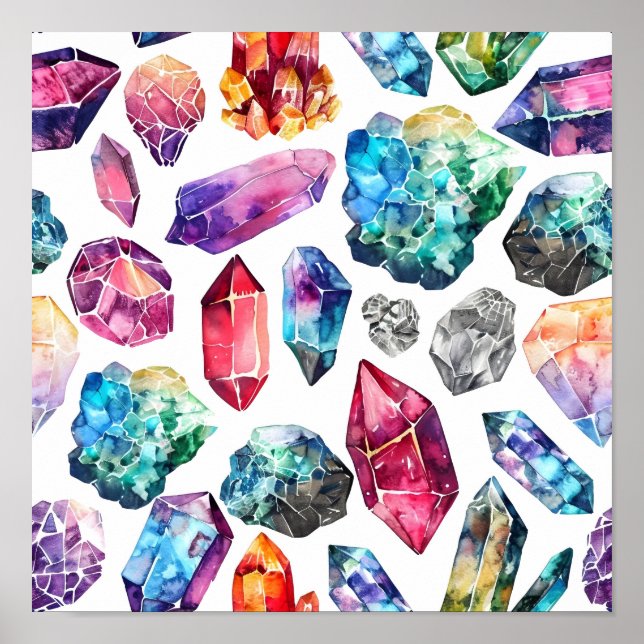 Poster Padrão de Gemstone Natural (Frente)