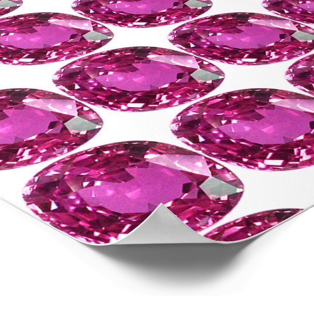 Poster Padrão de Gemstone Rosa (Borda)
