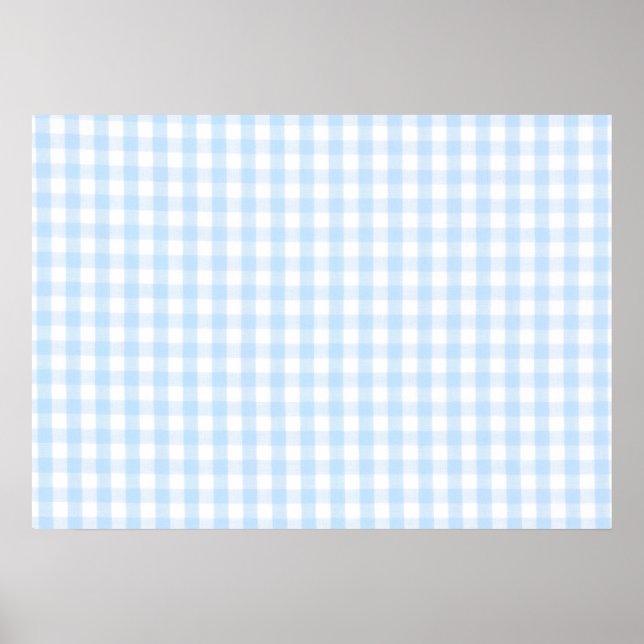 Póster Padrão de gingham azul claro (Frente)